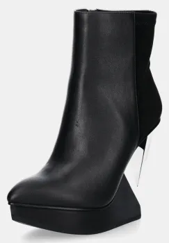 United Nude cizme de piele Edge Bootie femei, culoarea negru, toc pana, 1085622916 imagine