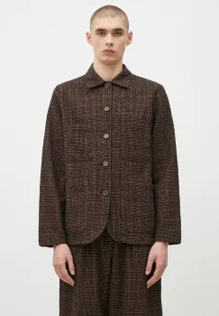 Universal Works camasa de lana culoarea verde, cu guler clasic, regular, 31111 imagine