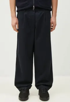 Universal Works pantaloni barbati, culoarea albastru marin, drept, 31149 imagine