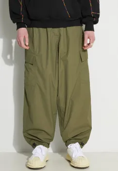 Universal Works pantaloni Loose Cargo Pant barbati, culoarea verde, cu fason cargo, 30143.OLIVE imagine