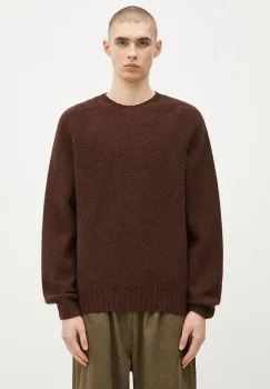 Universal Works pulover de lana barbati, culoarea maro, light, 31760 imagine