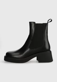 Vagabond ghete chelsea de piele DORAH femei, culoarea negru, cu toc drept, 5642.001.20 imagine