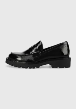 Vagabond mocasini de piele KENOVA femei, culoarea negru, cu toc plat, 5241.360.20 imagine