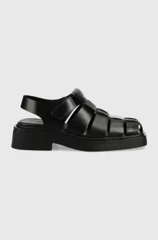Vagabond sandale de piele Eyra femei, culoarea negru, cu platforma imagine