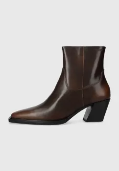 Vagabond Shoemakers cizme de piele ALINA femei, culoarea maro, cu toc drept, 5621.018.33 imagine