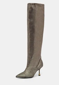 Vanda Novak ghete de piele Kaja femei, culoarea auriu, cu toc cui imagine