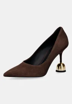 Vanda Novak pantofi cu toc stiletto din piele Athena Cacao imagine