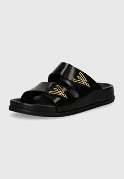 Vanda Novak papuci din piele pentru copii Sandy Kids culoarea negru imagine