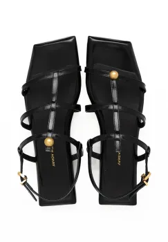 Vanda Novak sandale de piele Bianca femei, culoarea negru imagine