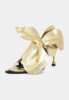 Vanda Novak sandale de piele Daisy Platinum Gold culoarea auriu imagine