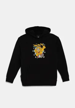 Vans bluza copii KD Waffle Man PO culoarea negru, cu gluga, modelator, VN000JRUBLK1 imagine