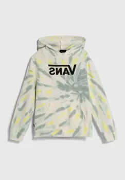Vans bluza copii SPIRAL TIE DYE HOODIE culoarea verde, cu gluga, modelator imagine