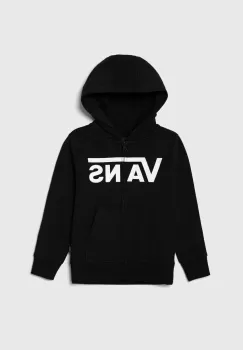 Vans bluza copii VN000AMHBLK1 VANS CLASSIC FZ culoarea negru, cu gluga, cu imprimeu imagine