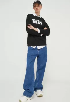 Vans bluza femei, culoarea negru, cu imprimeu imagine