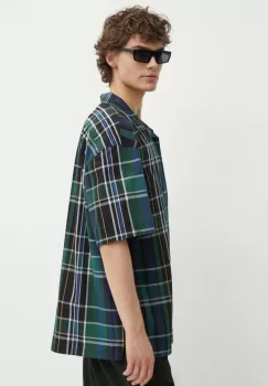 Vans camasa din bumbac barbati, culoarea albastru marin, cu guler clasic, relaxed, VN0007XABVA1 imagine