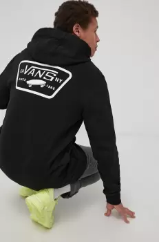 Vans Hanorac de bumbac barbati, culoarea negru, cu imprimeu imagine