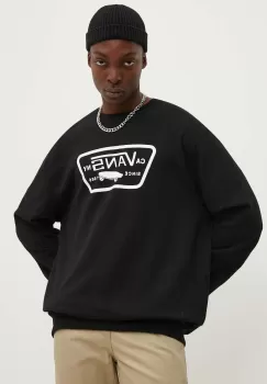 Vans hanorac de bumbac barbati, culoarea negru, cu imprimeu, VN000JSHBLK1 imagine