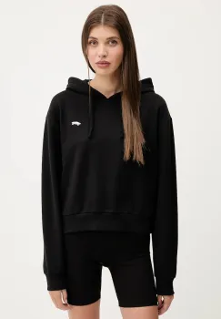 Vans hanorac de bumbac culoarea negru, cu gluga, cu imprimeu, VN000P5PBLK1 imagine