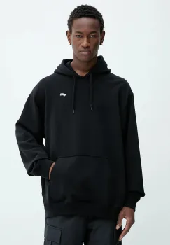 Vans hanorac de bumbac culoarea negru, cu gluga, uni, VN000P58BLK1 imagine