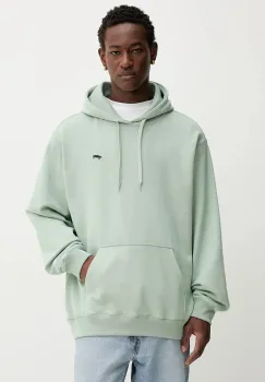 Vans hanorac de bumbac culoarea turcoaz, cu gluga, uni, VN000P58EMW1 imagine