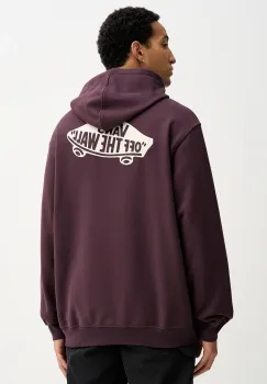 Vans hanorac de bumbac culoarea violet, cu gluga, cu imprimeu, VN000P51EMS1 imagine