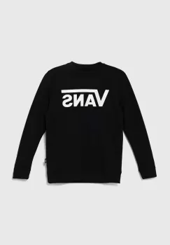 Vans hanorac de bumbac pentru copii CLASSIC II CREW culoarea negru, cu imprimeu, VN000K99BLK1 imagine