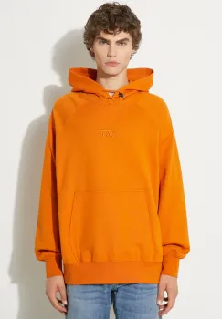 Vans hanorac de bumbac Premium Classics LX Hoodie Fleece barbati, culoarea portocaliu, cu gluga, neted, VN000GZ152K1 imagine