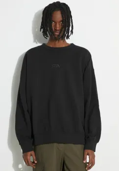 Vans hanorac de bumbac Premium Standards Crew Fleece LX barbati, culoarea negru, neted, VN000GBWBLK1 imagine