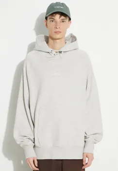 Vans hanorac de bumbac Premium Standards Hoodie Fleece LX barbati, culoarea bej, cu gluga, melanj, VN000GZ1RKZ1 imagine