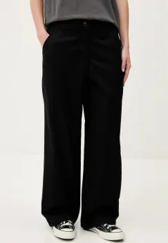 Vans pantaloni culoarea negru, lat, high waist, VN000HGKBLK1 imagine