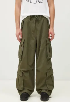 Vans pantaloni de bumbac Premium Classics LX Baggy Cargo Pant culoarea verde, cu fason cargo, VN000HMYKCZ1 imagine