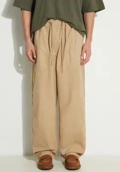 Vans pantaloni de bumbac Premium Classics LX Easy Trouser culoarea bej, VN000GZ2SQ71 imagine