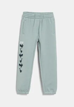 Vans pantaloni de trening pentru copii KD Dino Pant culoarea turcoaz, cu imprimeu, VN000JS2M8I1 imagine