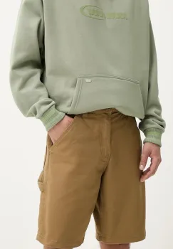 Vans pantaloni scurti din bumbac barbati, culoarea verde, VN000M39DZ91 imagine