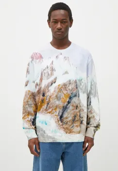 Vans pulover de bumbac Premium Classics LX Printed Knit Sweater light, VN000HMFWHT1 imagine