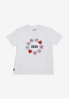 Vans tricou de bumbac pentru copii Candy Hearts culoarea alb, cu imprimeu imagine