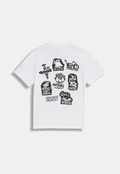 Vans tricou de bumbac pentru copii Classified Essential SS culoarea alb, cu imprimeu, VN000RDKWHT1 imagine