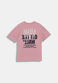 Vans tricou de bumbac pentru copii Metal Wall SS culoarea roz, cu imprimeu, VN000R03EN71 imagine