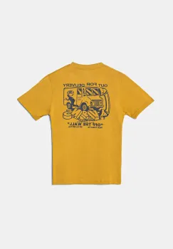 Vans tricou de bumbac pentru copii Next Stop culoarea galben, cu imprimeu, VN000MK3BL21 imagine