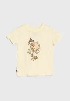 Vans tricou de bumbac pentru copii SKATE SUN CREW culoarea galben imagine