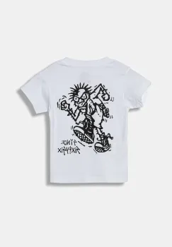 Vans tricou de bumbac pentru copii Stomper SS culoarea alb, cu imprimeu, VN000Q02WHT1 imagine