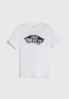 Vans tricou de bumbac pentru copii STYLE 76 culoarea alb, cu imprimeu, VN000IVEWHT1 imagine