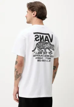 Vans tricou din bumbac barbati, culoarea alb, cu imprimeu, VN000M3YWHT1 imagine
