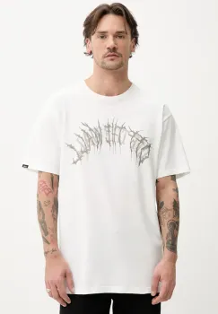 Vans tricou din bumbac barbati, culoarea alb, cu imprimeu, VN000M47FS81 imagine