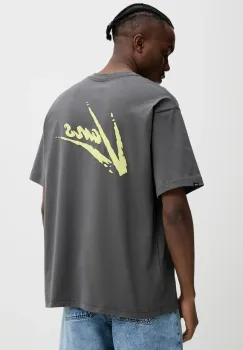 Vans tricou din bumbac barbati, culoarea gri, cu imprimeu, VN000K42EBA1 imagine