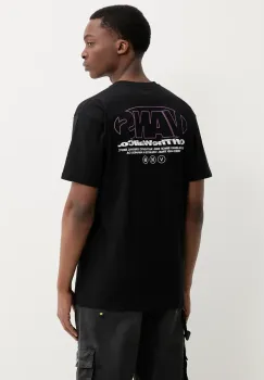 Vans tricou din bumbac barbati, culoarea negru, cu imprimeu, VN000M4CBLK1 imagine
