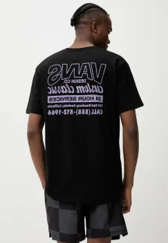 Vans tricou din bumbac barbati, culoarea negru, cu imprimeu, VN000M60BLK1 imagine