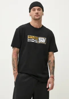Vans tricou din bumbac barbati, culoarea negru, cu imprimeu, VN000NHMBLK1 imagine