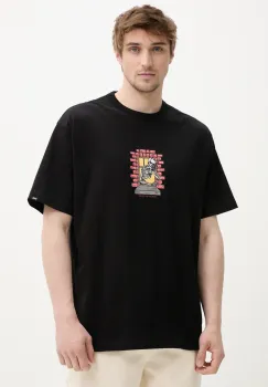 Vans tricou din bumbac barbati, culoarea negru, cu imprimeu, VN000NHUBLK1 imagine