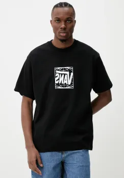Vans tricou din bumbac barbati, culoarea negru, cu imprimeu, VN000Q25BLK1 imagine